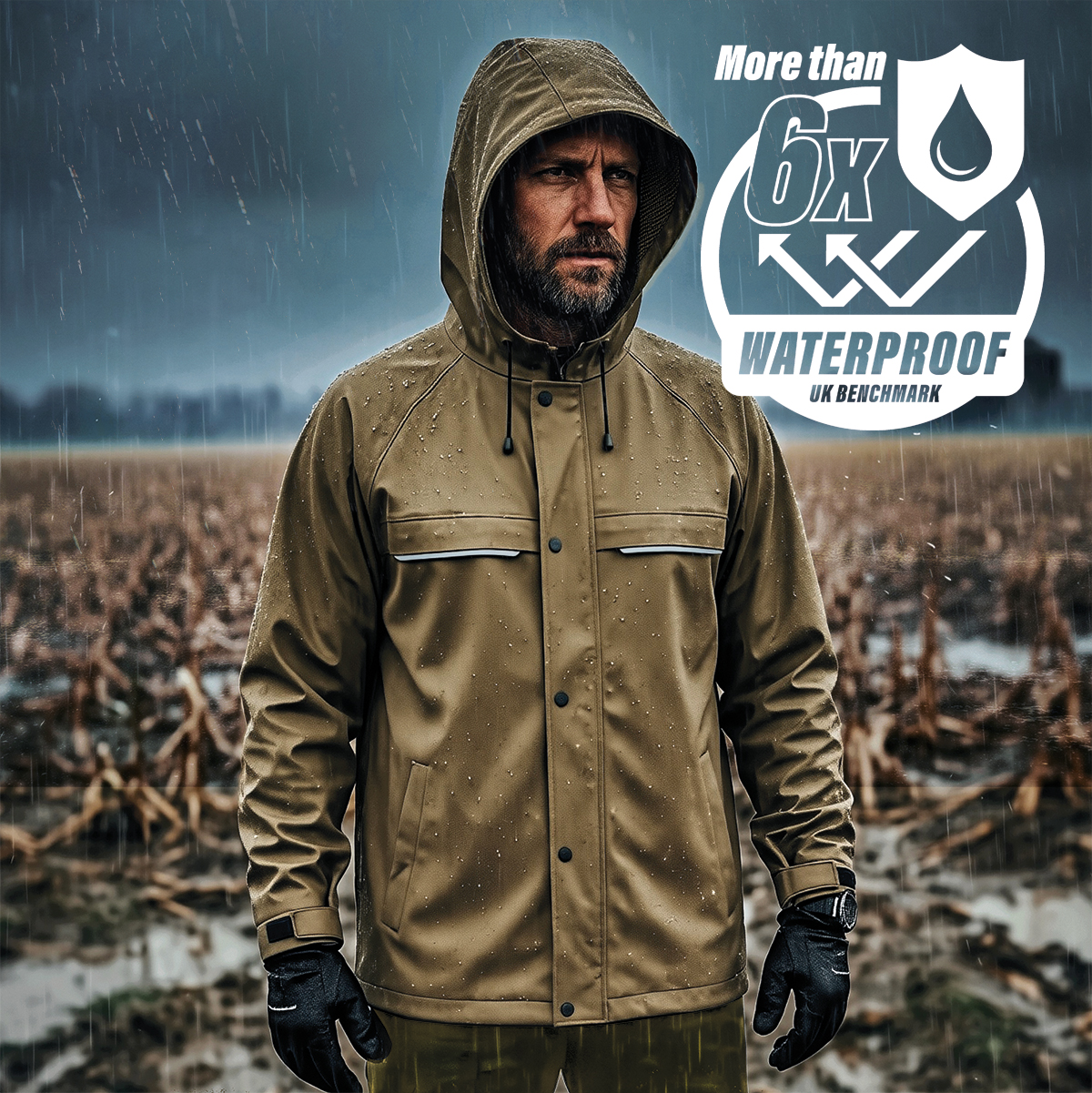 Triton Premium Waterproof Breathable Jacket - Green - Image 3